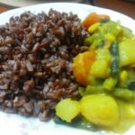 Vegetable Curry with Red Rice